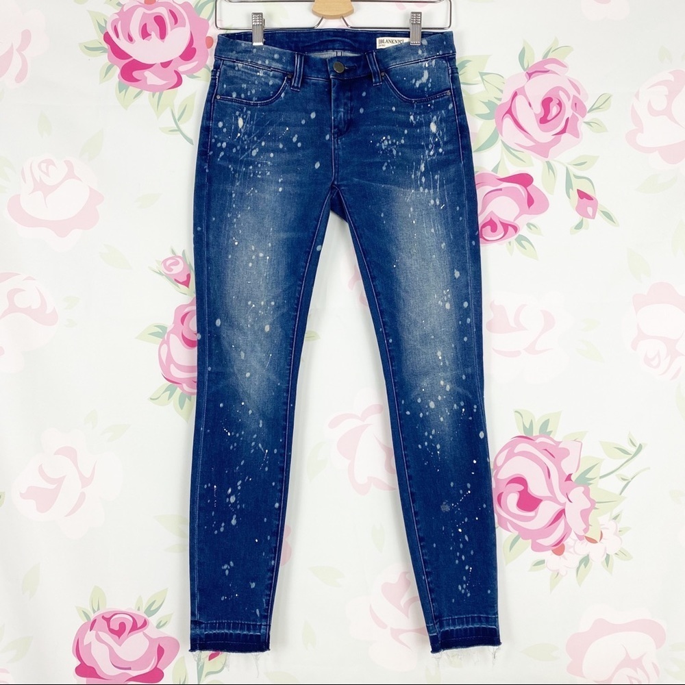 Blank NYC Intro Bleach Dye Paint Skinny Jeans 26